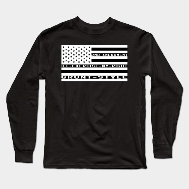2ND Amendment American Flag Long Sleeve T-Shirt by Akeli